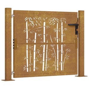 vidaXL Gartentor 100x75 cm Cortenstahl Bambus-Design
