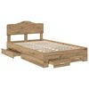 vidaXL Bettrahmen Artisan-Eiche 120 x 190 cm Holzwerkstoff