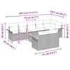 vidaXL Garten-Sofa-Set mit Kissen mit Speicher mit Kissen 9 pcs Grau