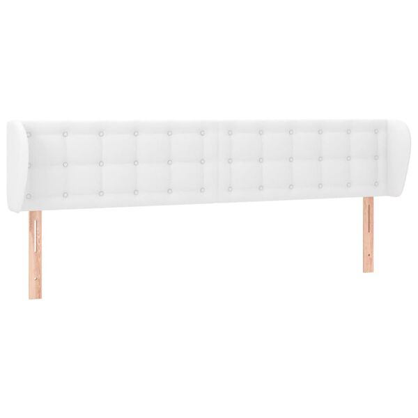 vidaXL Kopfteil mit Ohren Wei&szlig; 203x23x78/88 cm Kunstleder