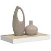 vidaXL Schweberegal Eichen-Optik und Wei&szlig; 50x23x3,8 cm MDF