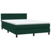 vidaXL Boxspringbett mit Matratze & LED Dunkelgr&uuml;n 140x210 cm Samt