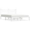 vidaXL Bettgestell mit Kopfteil Metall Wei&szlig; 183x213 cm