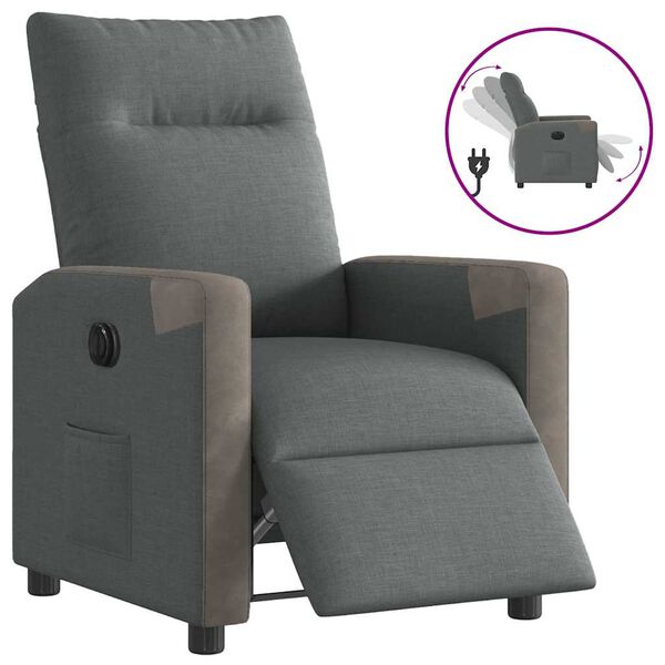 vidaXL Relaxsessel Elektrisch Dunkelgrau Stoff
