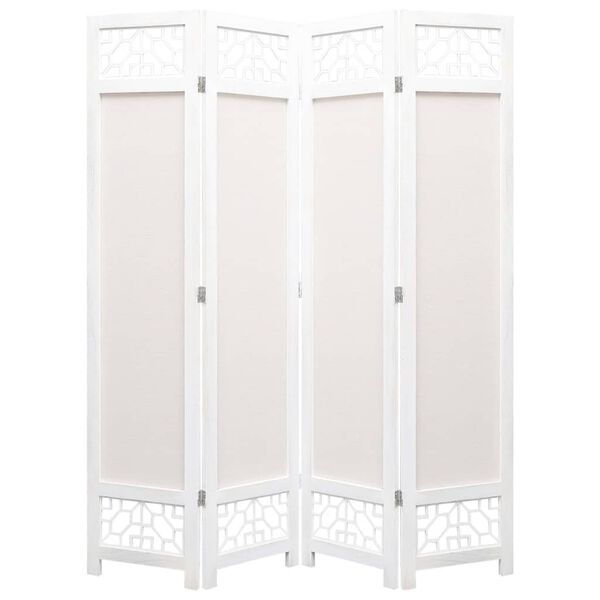 vidaXL 4-teiliger Raumteiler Creme 140 x 165 cm Stoff