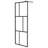vidaXL Duschwand mit Ablage f&uuml;r Walk-In-Dusche Schwarz 90x195 cm ESG