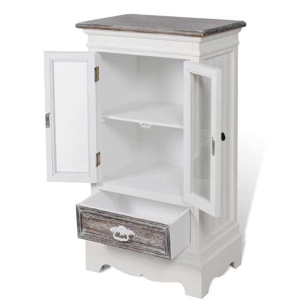 vidaXL Schrank 2 T&uuml;ren 1 Schublade Wei&szlig; MDF