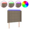 vidaXL LED Kopfteil Taupe 103x16x118/128 cm Stoff