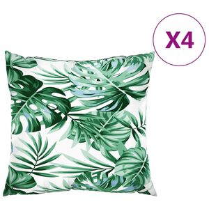 vidaXL Sofakissen 4 Stk. Blattmuster 60x60 cm Stoff