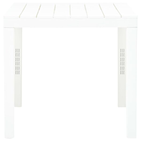 vidaXL Gartentisch Wei&szlig; 78x78x72 cm Kunststoff