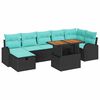 vidaXL Garten-Sofa-Set 8 pcs Schwarz Poly-Rattan