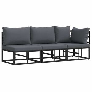 vidaXL 3 stk. Gartenm&ouml;bel Metall Schwarz und Anthrazit