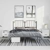 vidaXL Bettgestell mit Kopfteil Metall Schwarz 135x190 cm
