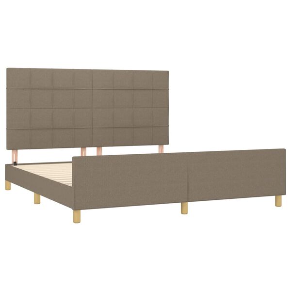 vidaXL Bettgestell ohne Matratze Taupe 180x200 cm Stoff