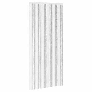 vidaXL Insektenschutzvorhang Chenille Hellgrau und Wei&szlig; 100 x 220 cm