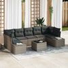 vidaXL Gartensofa-set mit Kissen mit Speicher 8 pcs Grau Poly-Rattan