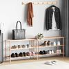 vidaXL Schuhregale mit 3 B&ouml;den 2 Stk. Massivholz Tanne