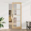 vidaXL Schiebet&uuml;r ORKDAL Natur 83 x 232 cm Massivholz Kiefer und Glas