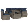 vidaXL 6-teiliges Gartensofa-Set mit Kissen, grau, Polyrattan