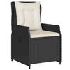 vidaXL 3-tlg. Bistro-Set mit Kissen Schwarz Poly Rattan