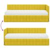 vidaXL Eckbettgestell mit Matratze mit Kopfteil 2 pcs Gelb Samt