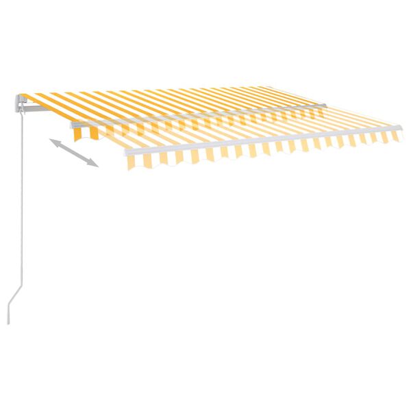 vidaXL Markise Manuell Einziehbar mit LED 300x250 cm Gelb und Wei&szlig;