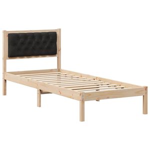 vidaXL Bettrahmen Schwarz 75 x 190 cm Massives Kiefernholz