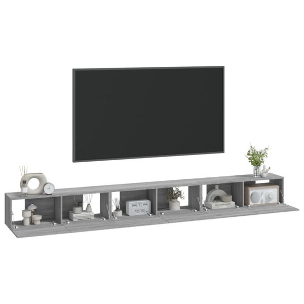 vidaXL 3-tlg. TV-Schrank-Set Grau Sonoma Holzwerkstoff