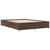 vidaXL Bettgestell Braun Eichen-Optik 120x190 cm Holzwerkstoff Metall