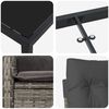 vidaXL Garten Essgruppe mit Kissen 7 pcs Grau Poly-Rattan