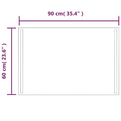 vidaXL LED-Badspiegel 60x90 cm