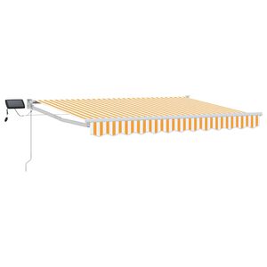 vidaXL Manuelle Gelenkarmmarkise mit LEDs Gelb und Wei&szlig; 3 x 2 m