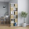 vidaXL B&uuml;cherregal Raumteiler Wei&szlig; Sonoma-Eiche 60x24x186 cm