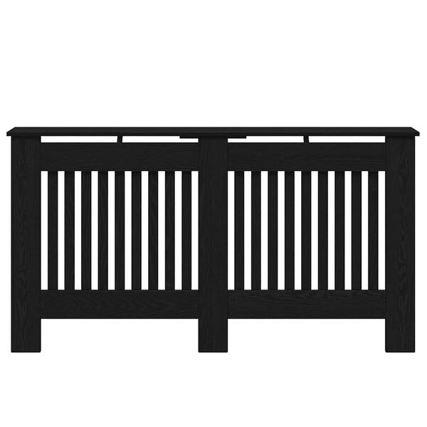vidaXL Heizk&ouml;rperabdeckung Schwarz Eichen-Optik 152 x 19 x 81,5 cm