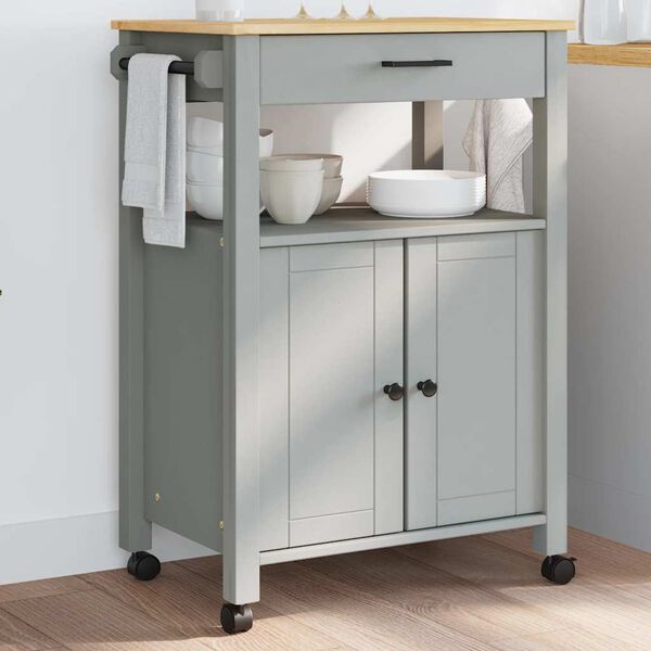 vidaXL K&uuml;chenwagen MONZA 60x40x88,5 cm Massivholz Kiefer