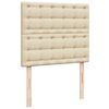 vidaXL Boxspringbett mit Matratze Creme 120x190 cm Stoff