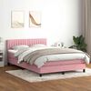 vidaXL Boxspringbett mit Matratze & LED Rosa 140x210 cm Samt