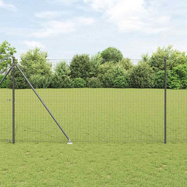 vidaXL Zaunpfosten 7 pcs Grau Stahl