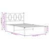 vidaXL Bettgestell mit Kopfteil Metall Wei&szlig; 107x203 cm