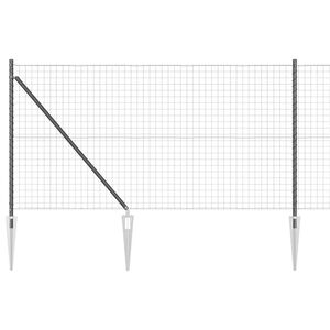 vidaXL Euro-Zaun mit Stacheln 10 x 1 m PVC-beschichteter Stahl Grau