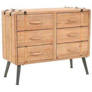 vidaXL Schubladenkommode Massivholz Tanne 91x35x73 cm
