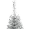 vidaXL K&uuml;nstlicher Weihnachtsbaum mit St&auml;nder Silber 210 cm PET