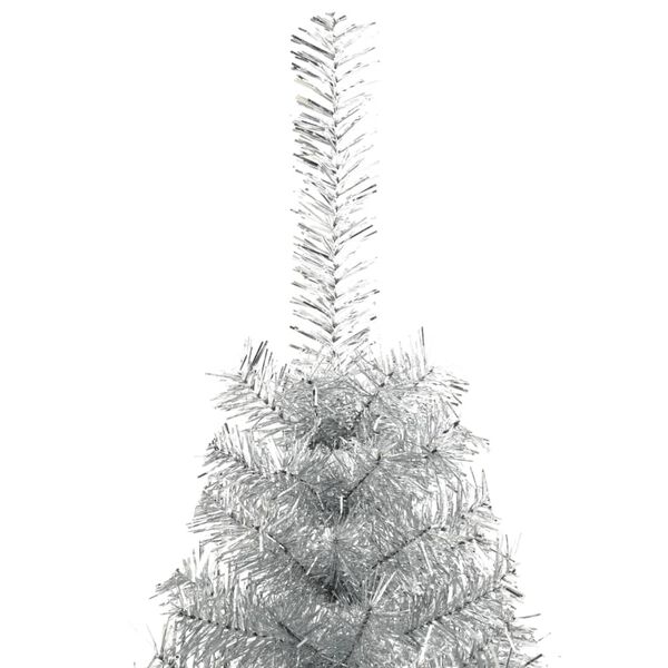 vidaXL K&uuml;nstlicher Weihnachtsbaum mit St&auml;nder Silber 210 cm PET