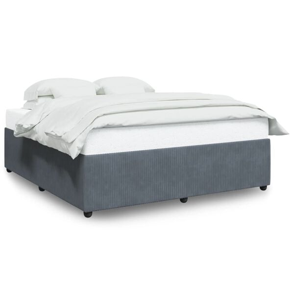 vidaXL Bettgestell ohne Matratze Dunkelgrau 180x200 cm Samt