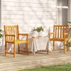 vidaXL Gartenst&uuml;hle 2 Stk. Natur Massives Akazienholz