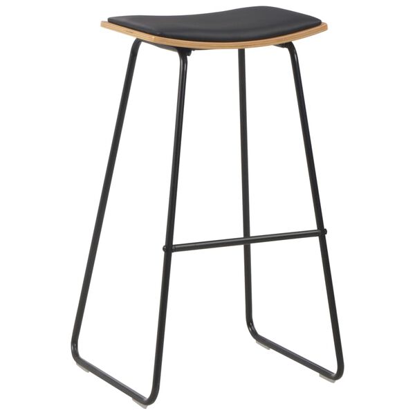 vidaXL Barshocker 6 Stk. Schwarz Kunstleder
