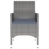 vidaXL 5-tlg. Garten-Essgruppe Poly Rattan Grau