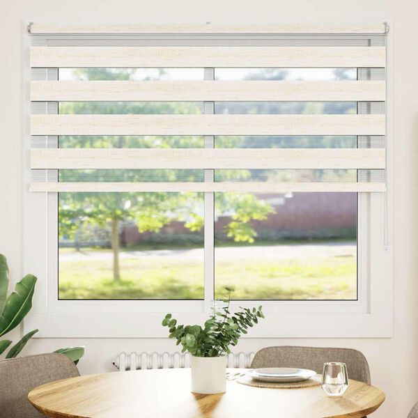 vidaXL Doppelrollo Marmorbeige 155x100cm Stoffbreite 150,9 cm Polyester