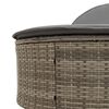 vidaXL Doppel-Sonnenliege mit Kissen Grau Poly Rattan