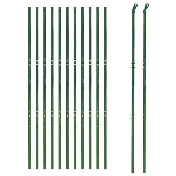 vidaXL Maschendrahtzaun Gr&uuml;n 1,6x25 m Verzinkter Stahl